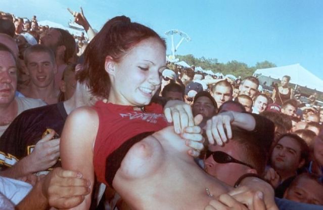 Topless girls on the concerts and festivals - 20