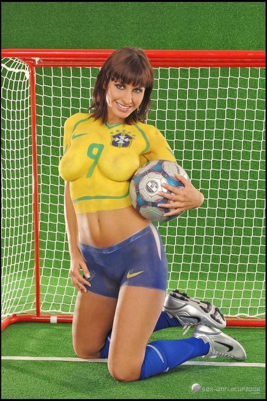 Sexy soccer bodypaint babes pictures - 64