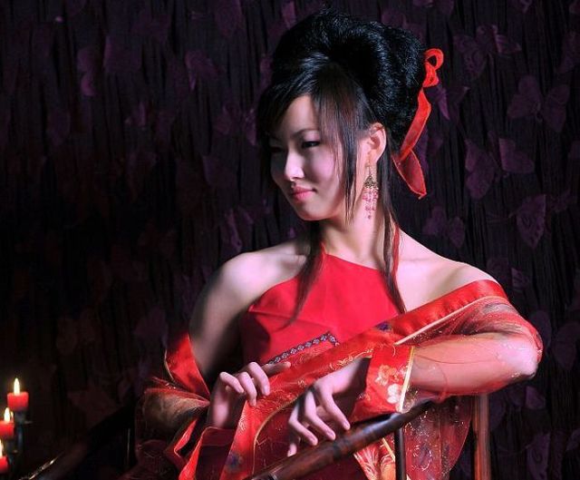 Asian babe and musical instruments. Very nice - 00