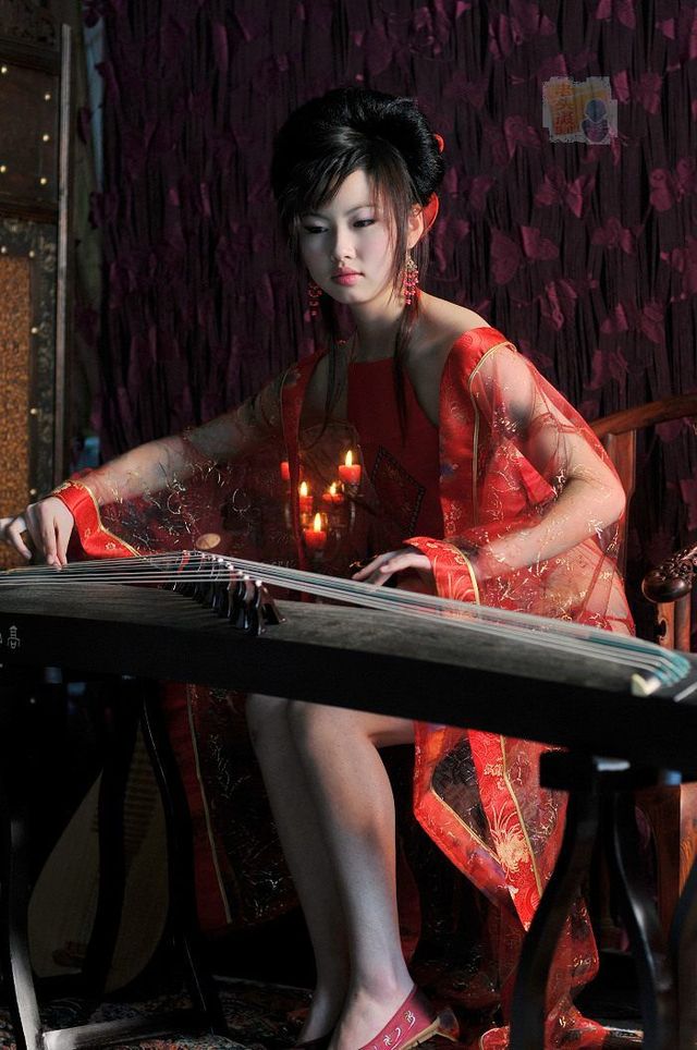 Asian babe and musical instruments. Very nice - 02