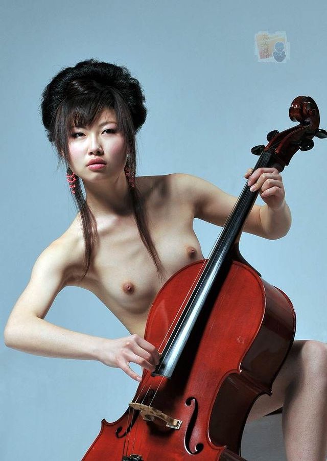 Asian babe and musical instruments. Very nice - 14