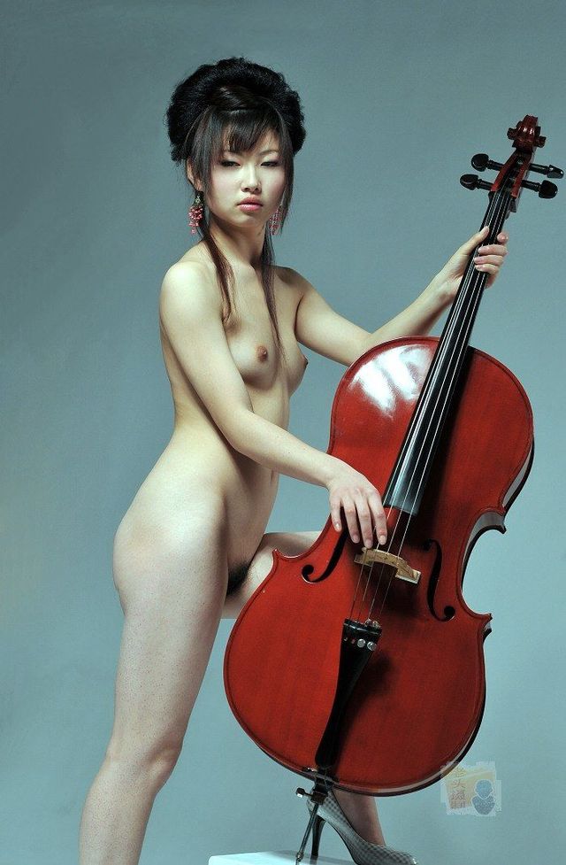 Asian babe and musical instruments. Very nice - 16