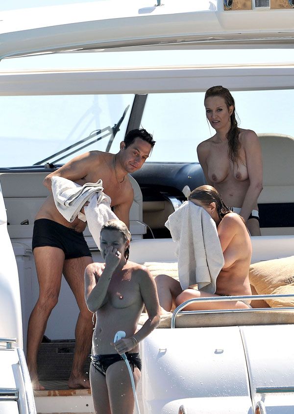 Kate Moss with friends on the yacht. Topless, of course - 02