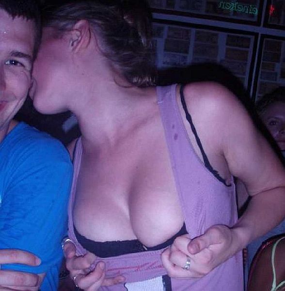 Compilation of girls exposing their boobs in bars - 00