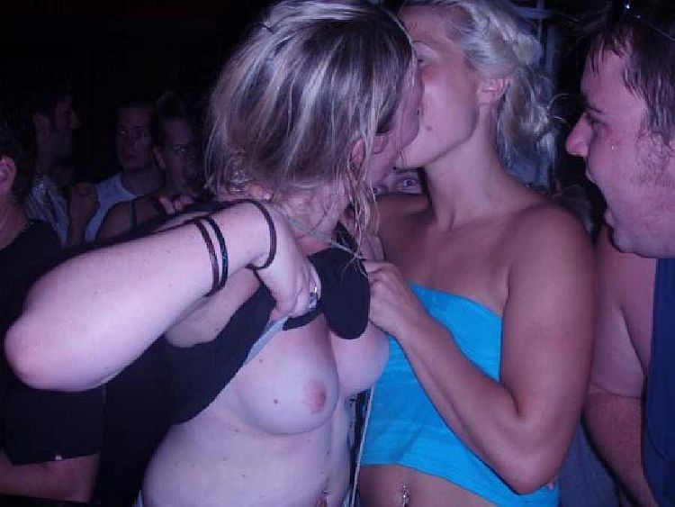 Compilation of girls exposing their boobs in bars - 07