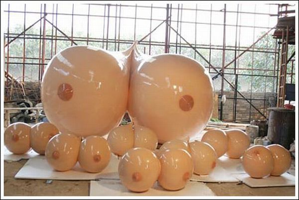 Huge boobs. Here is such an unusual art - 15