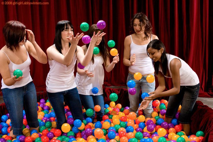 How girls played in a ball pit - 02
