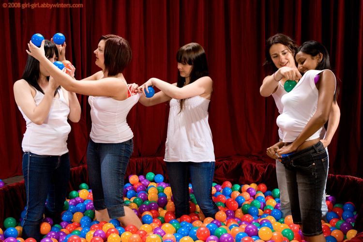 How girls played in a ball pit - 03
