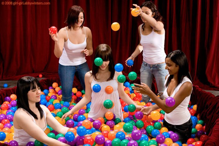 How girls played in a ball pit - 04