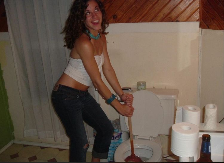 Hot chicks against the toilets - 21