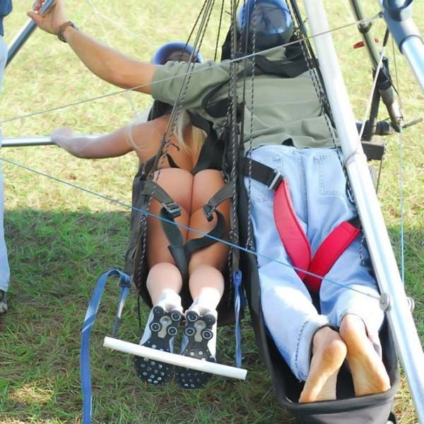 Flying naked on a hang glider. This blonde has the coolest boobs ever! - 00