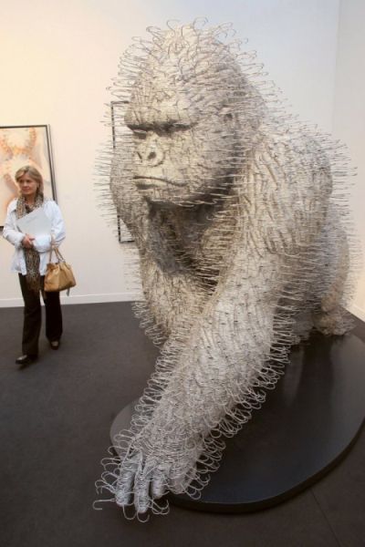 Incredible sculptures of David Mach made from coathangers - 00