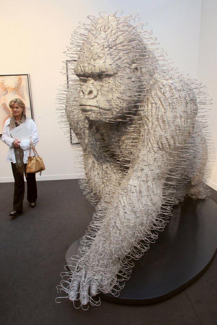 Incredible sculptures of David Mach made from coathangers - 01