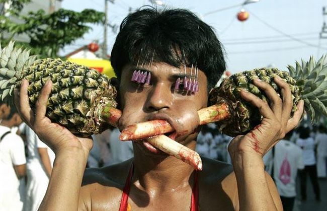 OMG. Extreme piercing from a religious festival in Thailand - 03