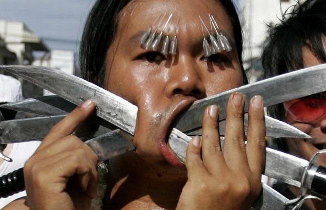 OMG. Extreme piercing from a religious festival in Thailand - 13