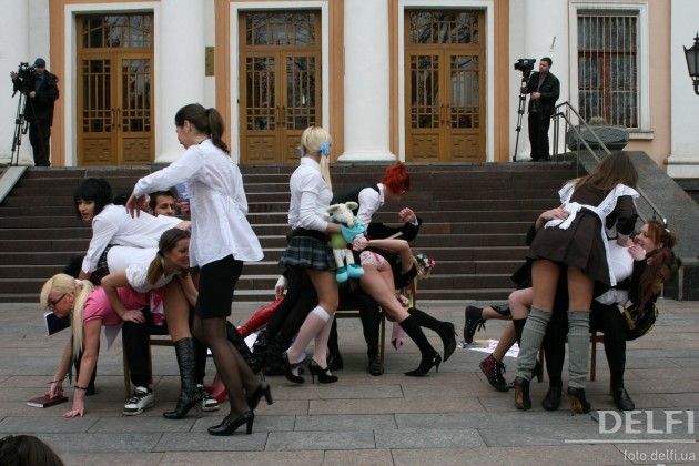 Another strange Ukrainian manifestation. This time, the girls were protesting against sexual harassment in universities - 22