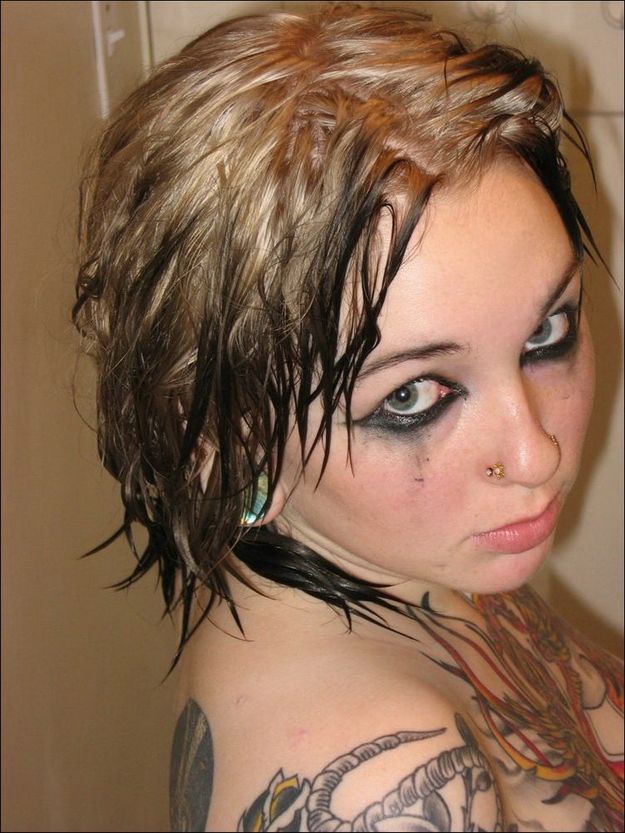 Tattooed cheek taking a shower. Not for the faint-hearted ;) - 04