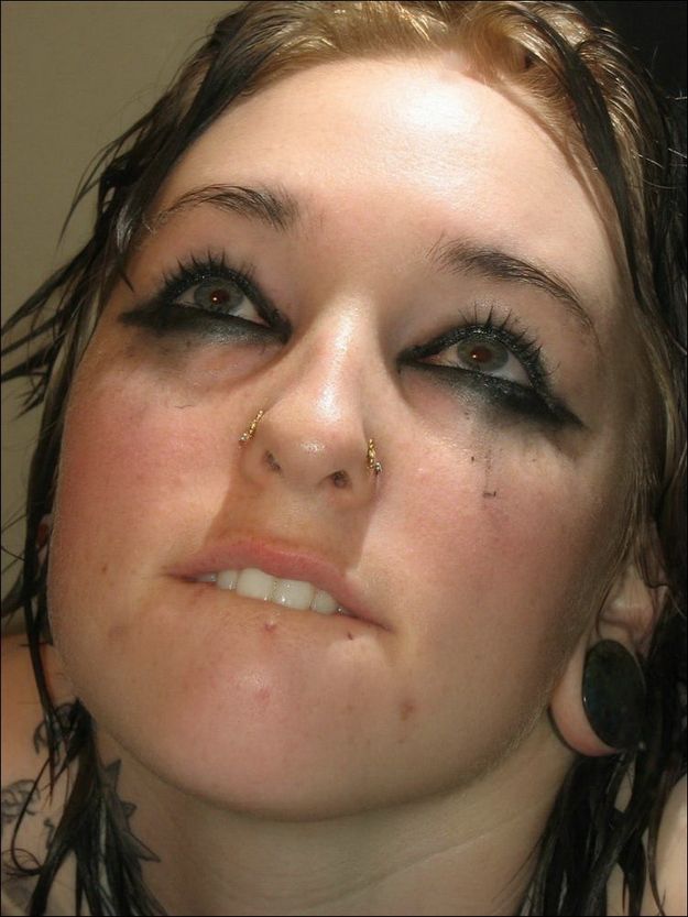 Tattooed cheek taking a shower. Not for the faint-hearted ;) - 06