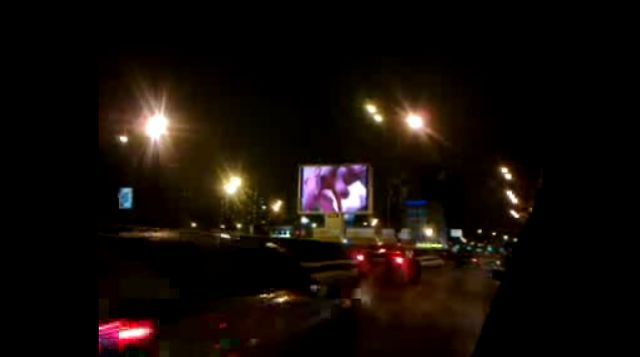 The real pornography on a video board in Moscow - 01