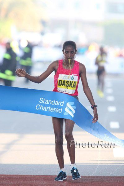 The winner of Dubai Marathon after she won the race. Not so easy to run a marathon... - 02