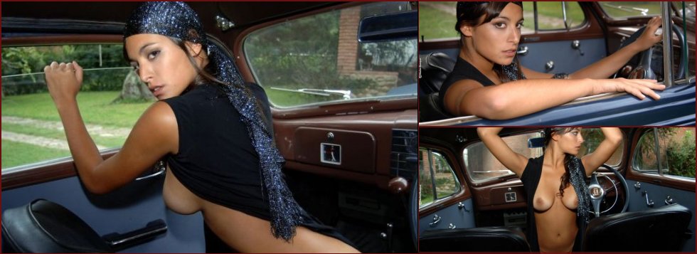 Chic muchacha and vintage car - 8