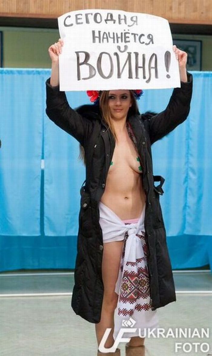 Another naked protest during the presidential elections in Ukraine - 02