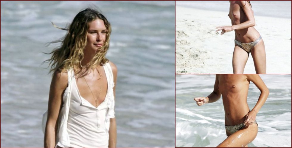 The American model Erin Wasson topless on the beach in St. Barth - 13