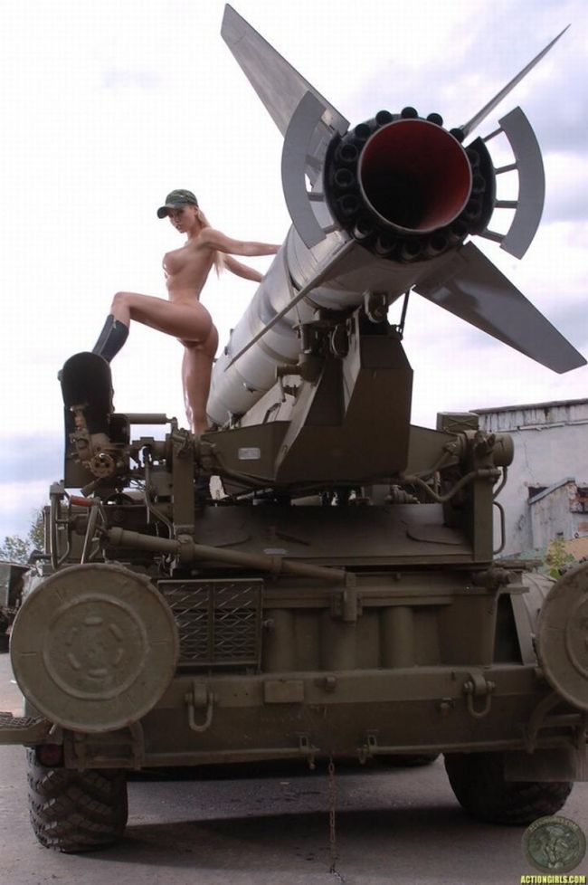 Badass photoshoot of busty Kathy Lee at a military base - 14
