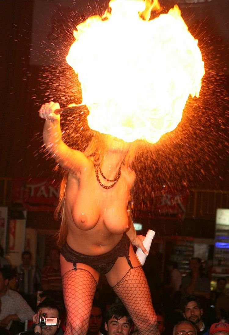 Topless girl and a fire, something that will set YOU on fire ;)  - 09