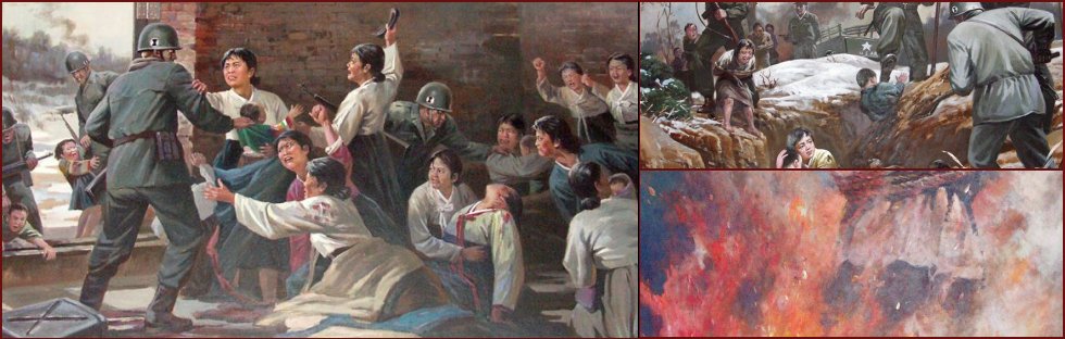 Pictures of North Korean artists about the war crimes of U.S. imperialism - 16