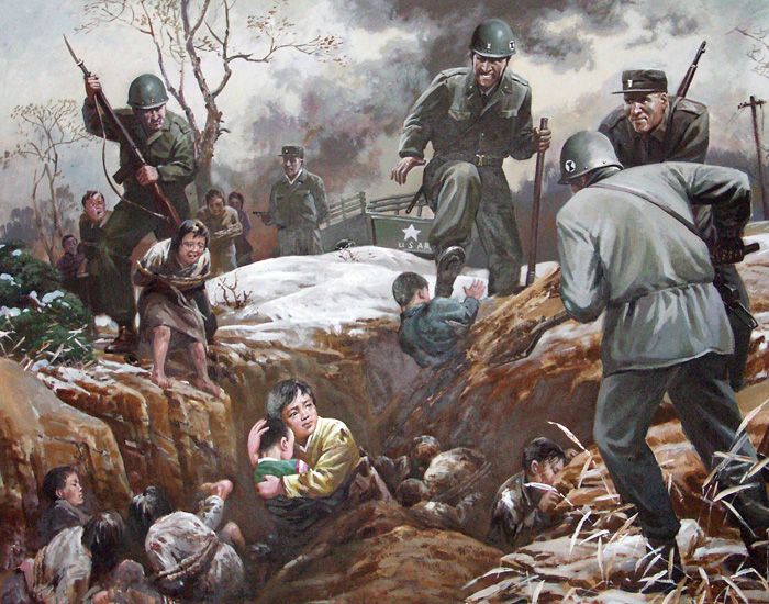 Pictures of North Korean artists about the war crimes of U.S. imperialism - 02