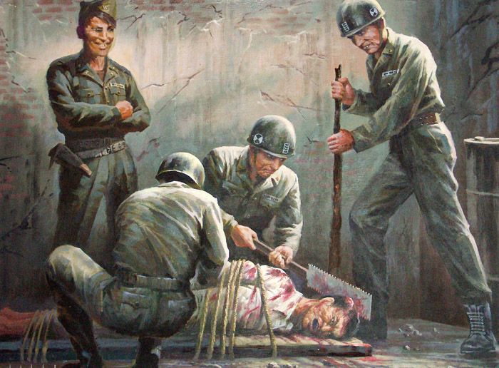 Pictures of North Korean artists about the war crimes of U.S. imperialism - 04