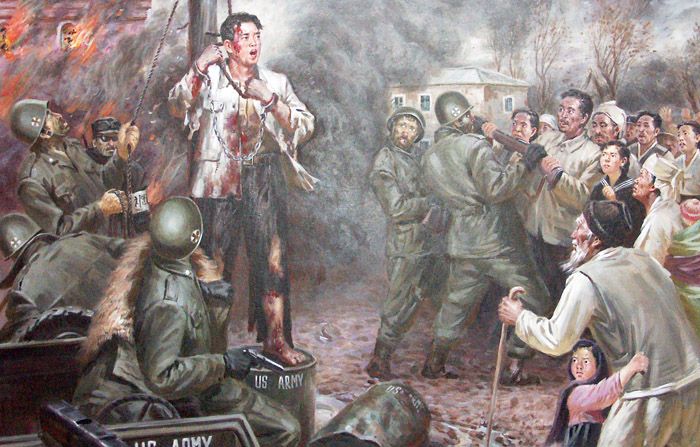 Pictures of North Korean artists about the war crimes of U.S. imperialism - 05