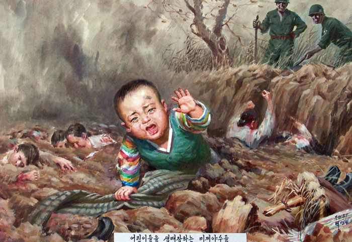 Pictures of North Korean artists about the war crimes of U.S. imperialism - 08