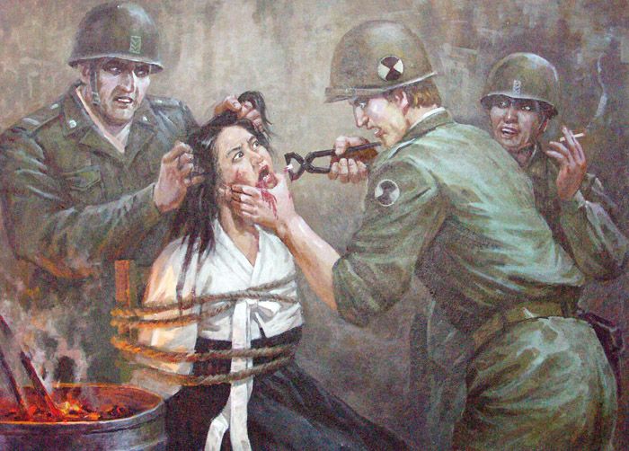 Pictures of North Korean artists about the war crimes of U.S. imperialism - 10