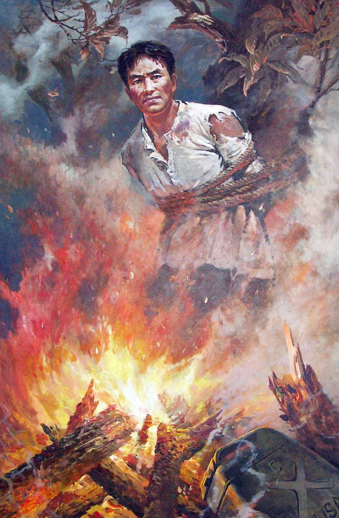 Pictures of North Korean artists about the war crimes of U.S. imperialism - 11