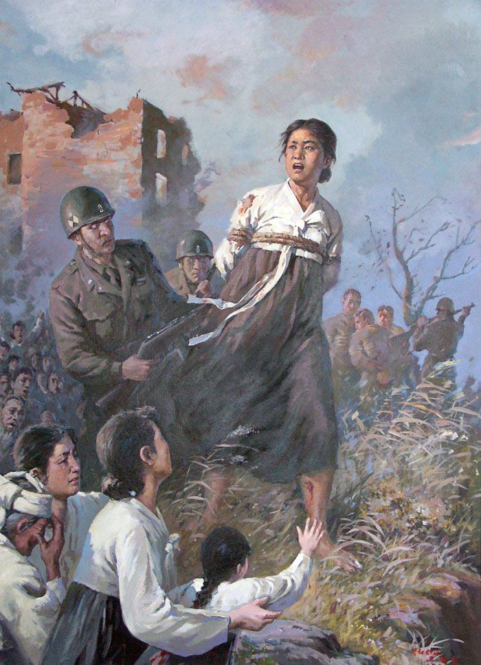 Pictures of North Korean artists about the war crimes of U.S. imperialism - 12