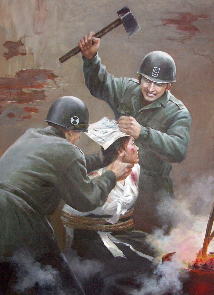 Pictures of North Korean artists about the war crimes of U.S. imperialism - 13