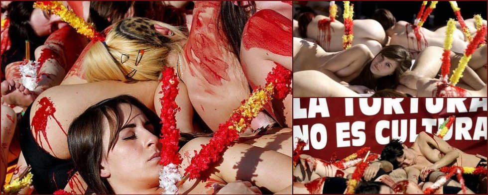 Naked people against bullfighting - 14
