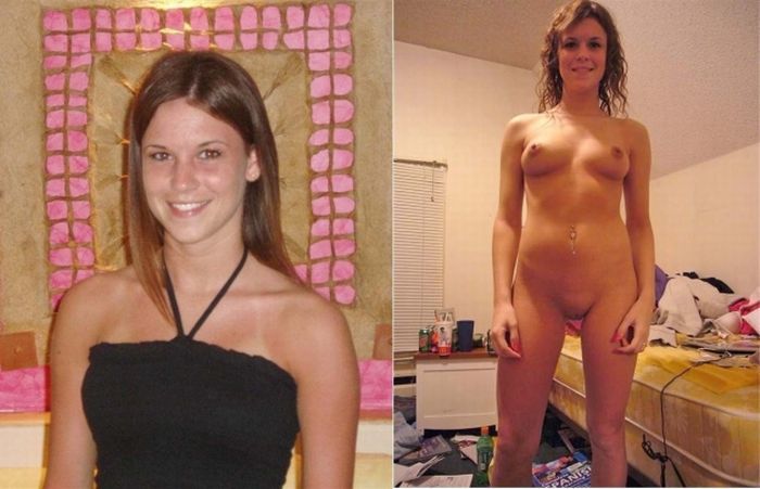 Girls with and without clothes - feel the Difference - 21