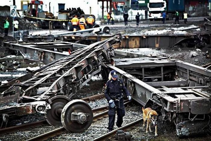 Accidents in Norway - the train got off the rails - 02