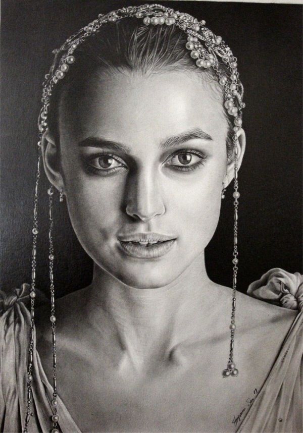Realistic portraits of celebrities drawn in pencil - 14
