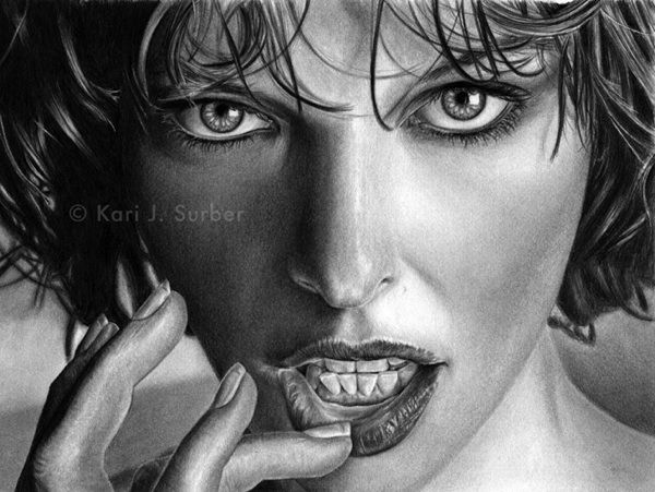 Realistic portraits of celebrities drawn in pencil - 16