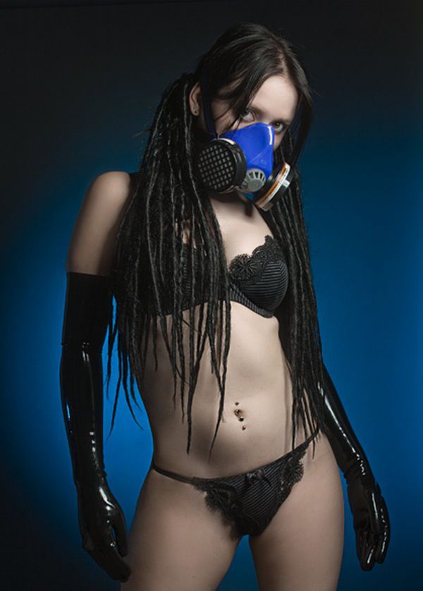 Girls in gas masks, a very unusual fetish - 01