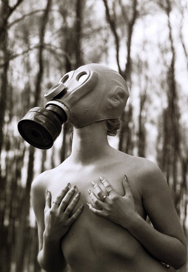 Girls in gas masks, a very unusual fetish - 16