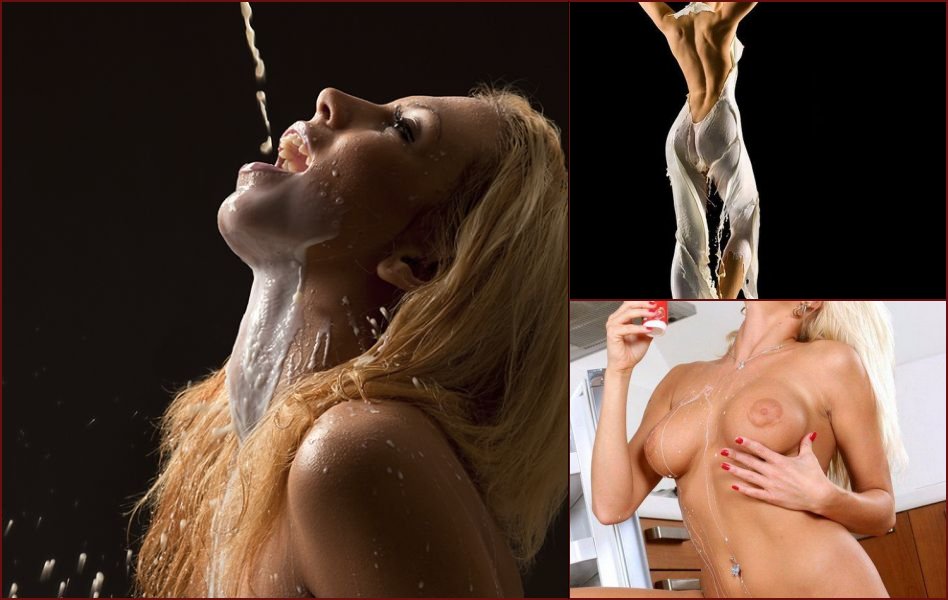 Girls and milk: excites not only the appetite - 12