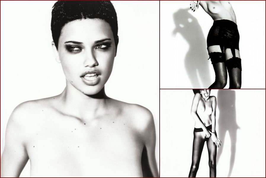 Topless photoshoot of young Adriana Lima - 6