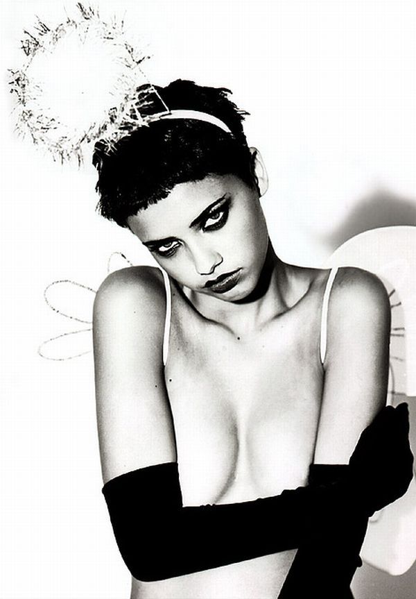Topless photoshoot of young Adriana Lima - 01