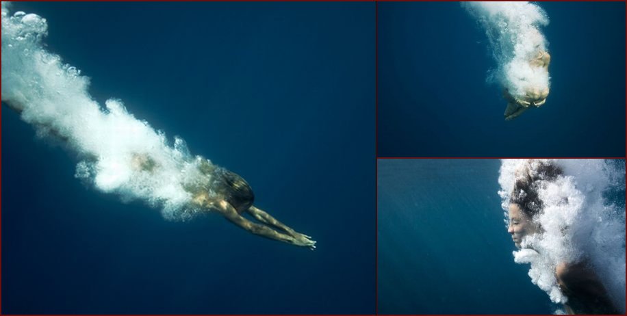 Beautiful underwater shots of female divers - 21