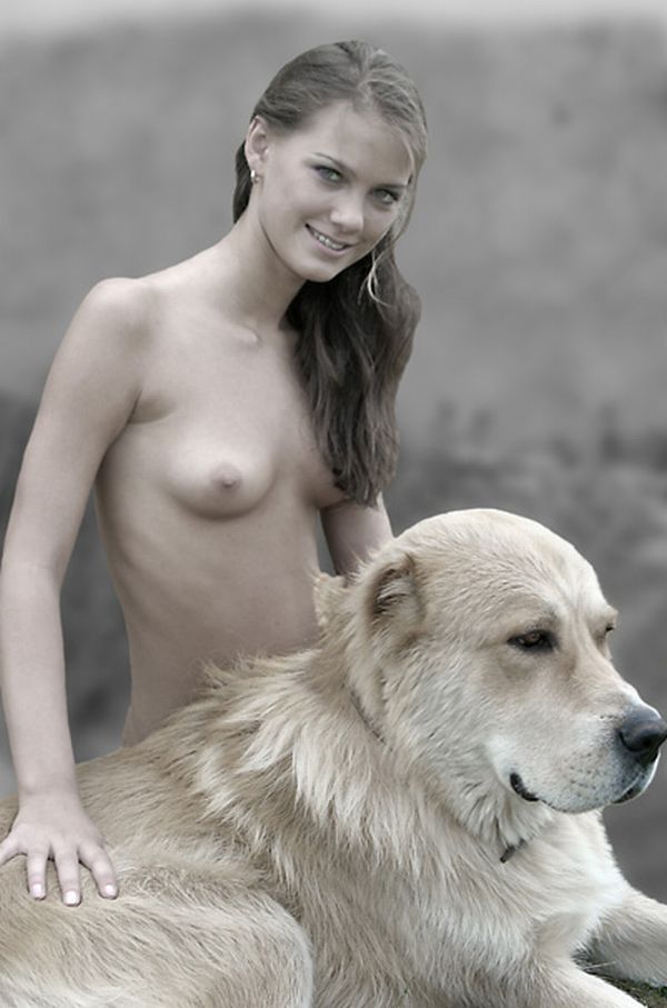 Naked ladies with dogs - 33